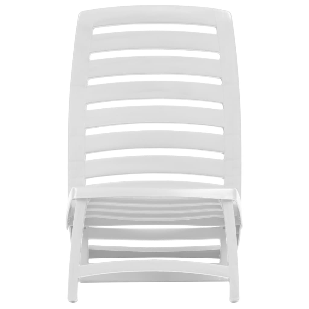 Kids Folding Beach Chair 4 pcs Plastic White
